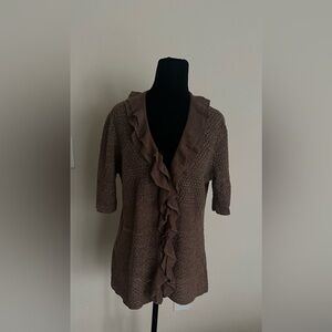 Classiques Entier Brown Ruffle Cardigan
